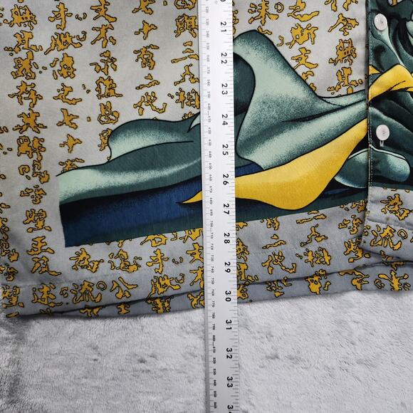 Vintage J/E/T Strtwr Shirt Mens XXL Japanese Anime Samurai Fighter Button Down - Picture 11 of 12